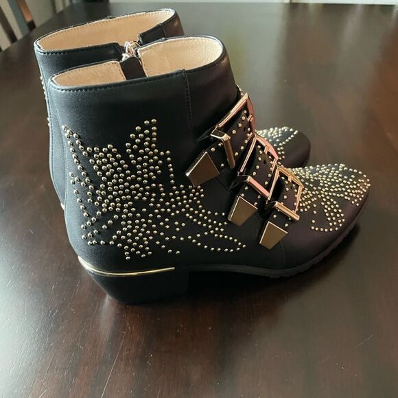 Women's Black Studded Boots - Picture 6 of 7
